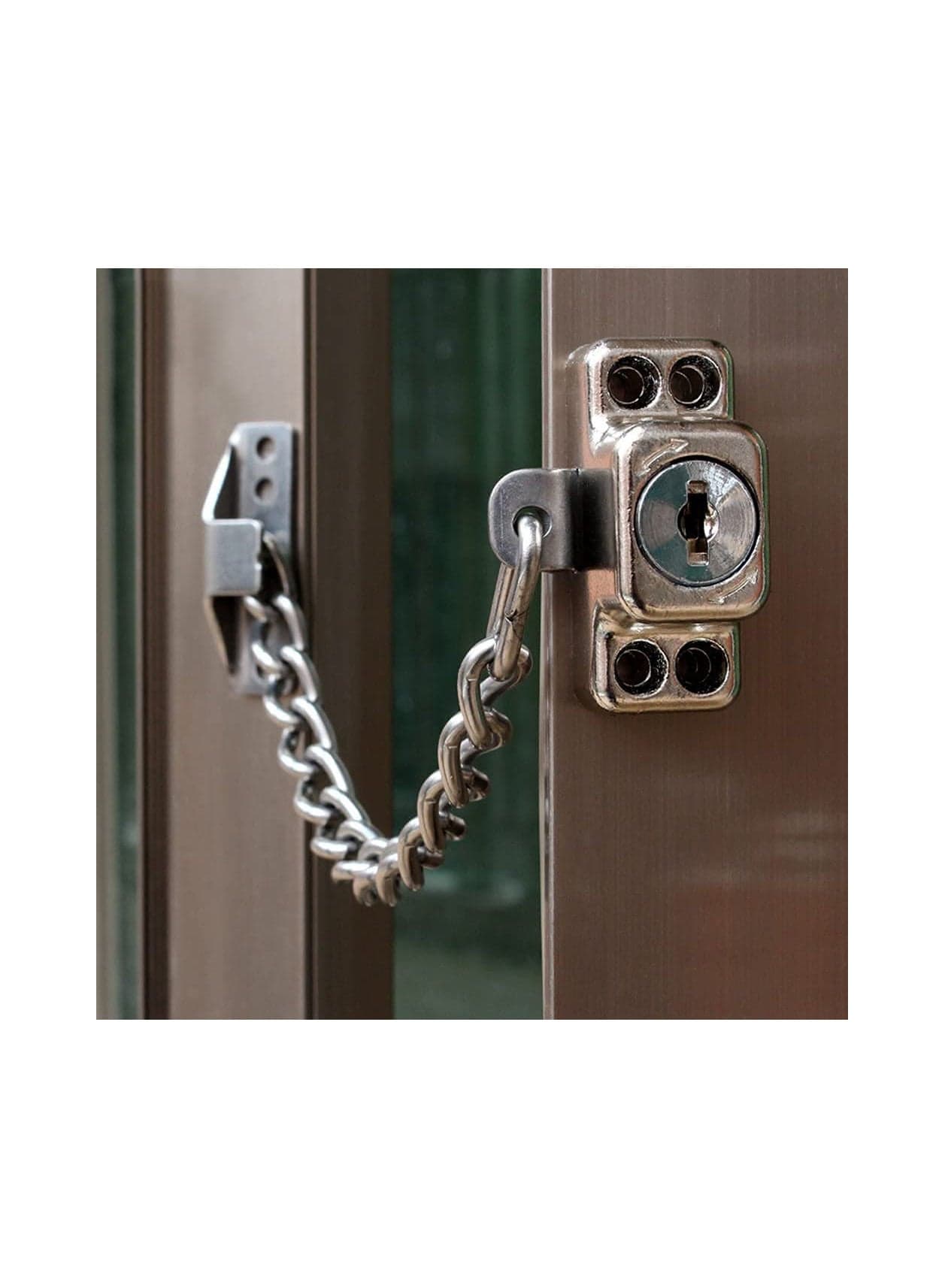 Stainless Steel Window Chain Lock Guard Door Restrictor Child Safety Security for Flat Open Windows Anti Theft Home Hardware Opening with Key