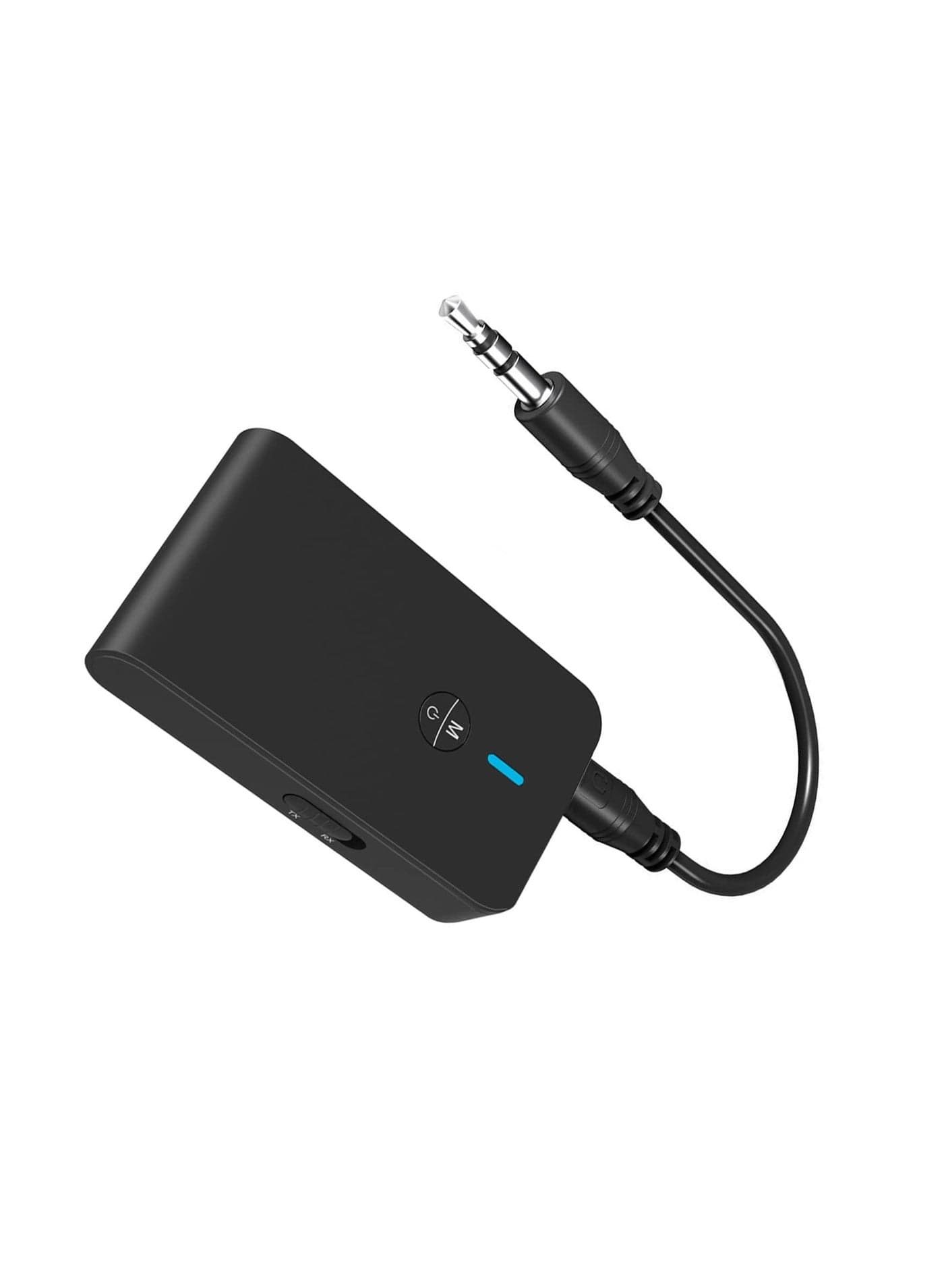 Bluetooth 5.0 3-in-1 Wireless Audio Adapter, Mini Portable Transmitter and Receiver for TV, PC, Headphones, Car Sound System, and Speakers, Low Latency, 3.5mm Jack (Black)