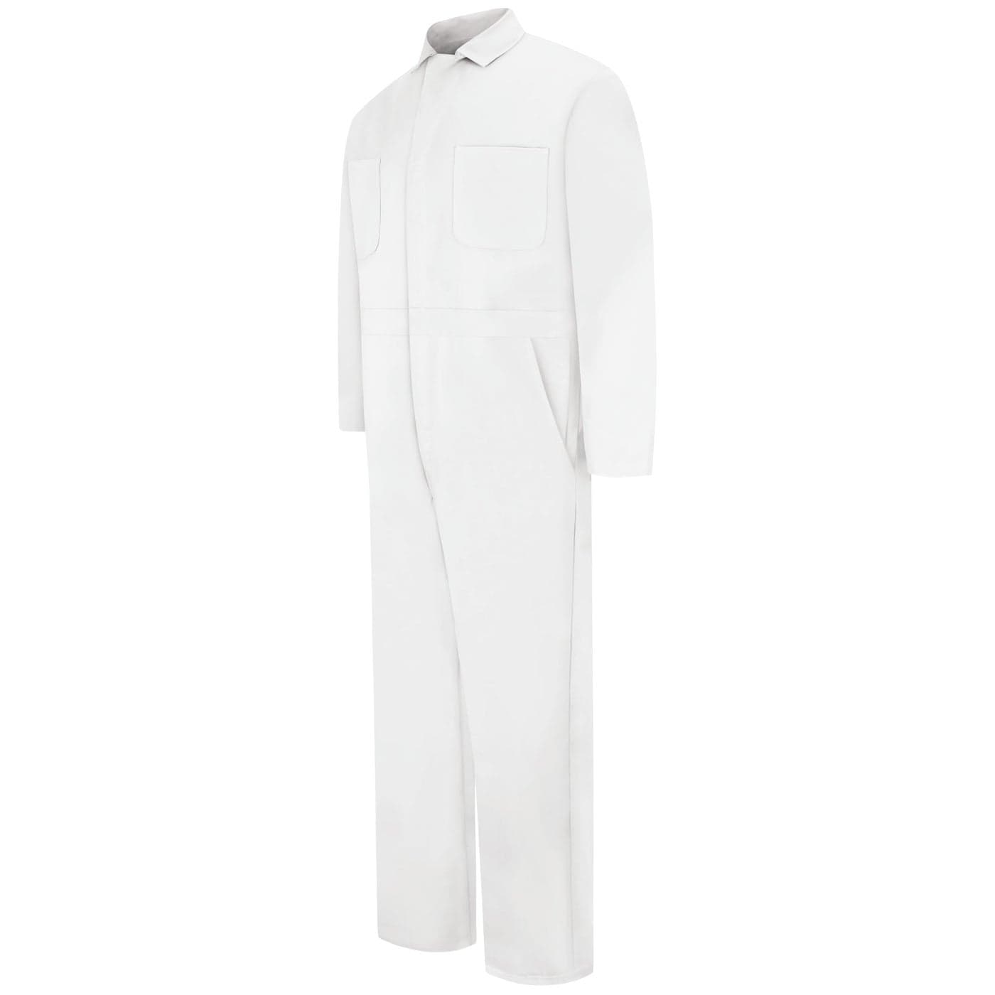 Red Kap Mens Snap Front Cotton Coverall Oversized Fit Long Sleeve Bleached White 36