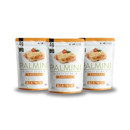 Palmini Lasagna Sheets | Low-Carb, Low-Calorie Hearts of Palm Lasagna Sheet | Keto, Gluten Free, Vegan, Non-GMO | As seen on Shark Tank |(12 Ounce - Pack of 3)