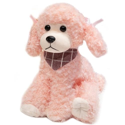 Ruzucoda Plush Poodle Dog Puppy Stuffed Animals Toys Dolls Kids Gifts 9 Inches Pink