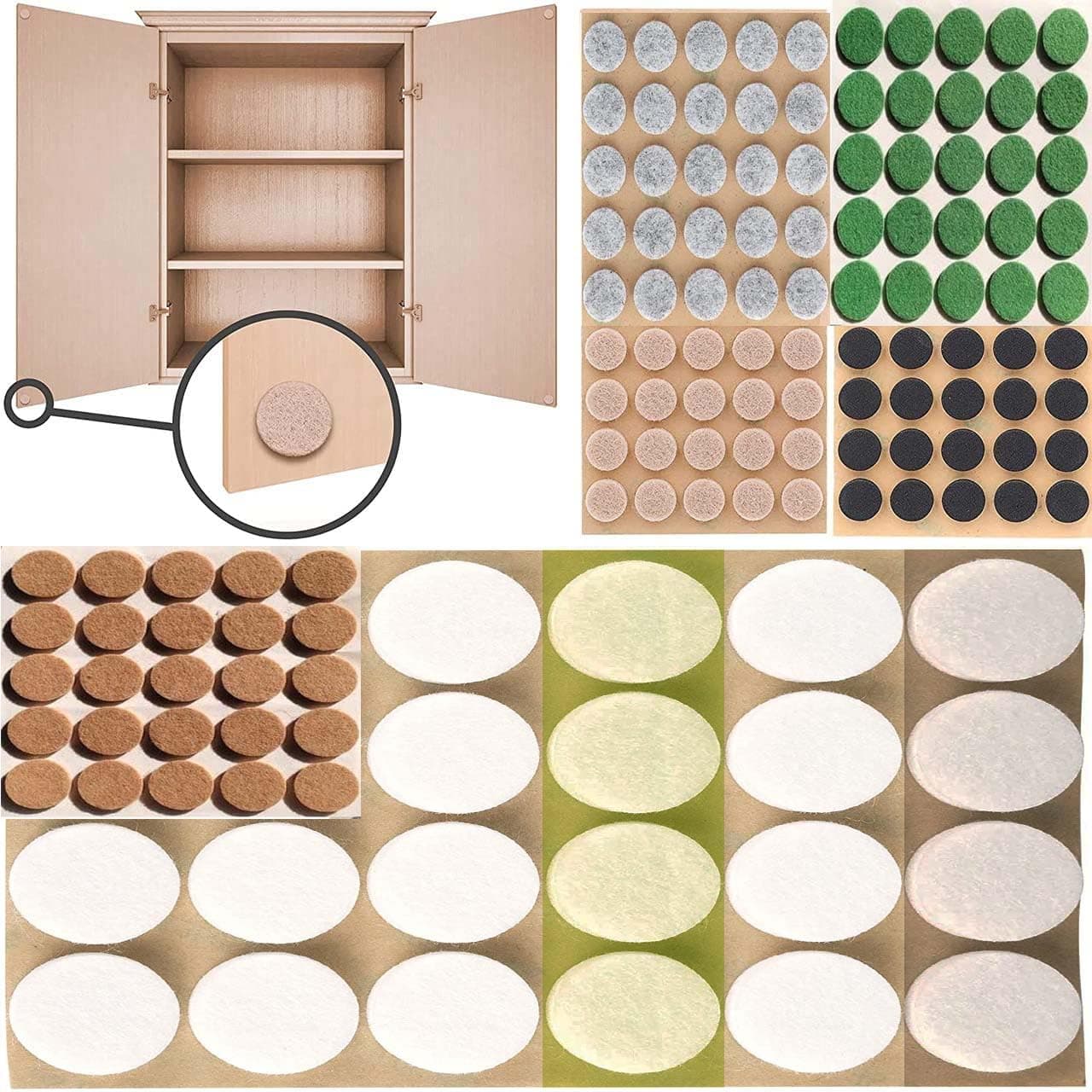 DIY Crafts 100, 25mm, Camel, 100 Pcs, 25mm-Dia 1" inch Furniture Felt Pads Diameter Round Self Adhesive Protects Kitchen Cabinets, Drawers, Desks and Furniture Against B (100, 25mm, Camel)