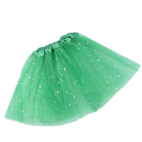 Zhzrche 28 Years Girls Layered Stars Sequins Tutu Skirt Princess Ballet Dance Dress Green