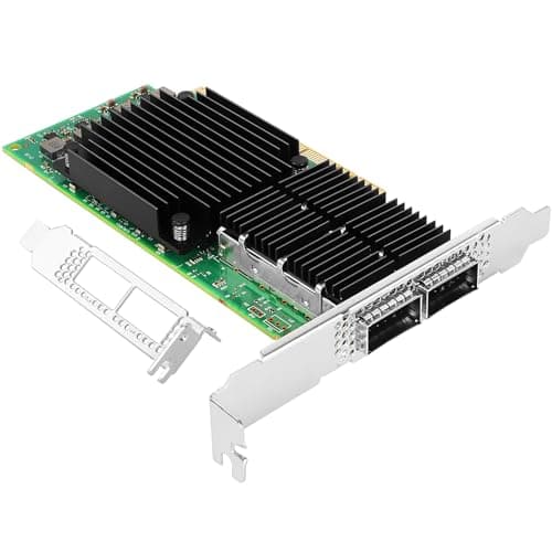 Vogzone 100GbE NIC Card for Mellanox MCX556A-EDAT, PCIe 4.0 x16 100Gb Ethernet NIC with Mellanox ConnectX-5 VPI Chipset, Dual QSFP28 EDR IB Network Card Support RDMA