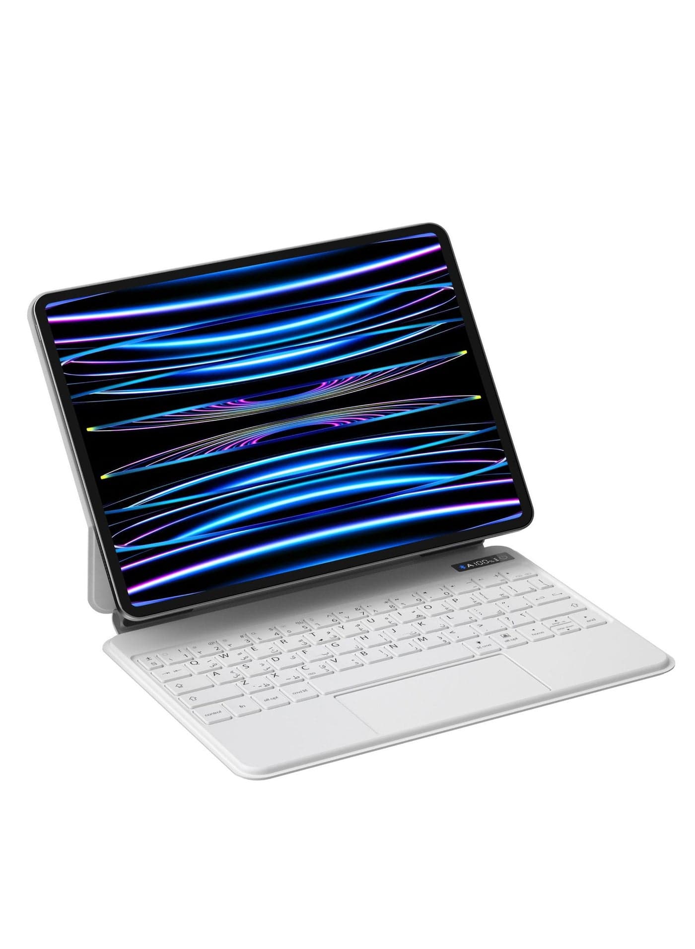 Bilingual Magic Smart Bluetooth Keyboard Case Compatible with iPad Compatible for iPad Air 13-inch(M2) and iPad Pro 12.9 (6th/5th/4th/3rd Gen) With Trackpad RGB Backlit Keyboard