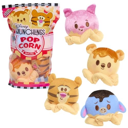 Disney Munchlings Snack Pack Plush Fresh Hot Popcorn Collectible Munchlings Plush for Boys and Girls Ages 2 and Up Kids Toys for Ages 2 Up by Just Play