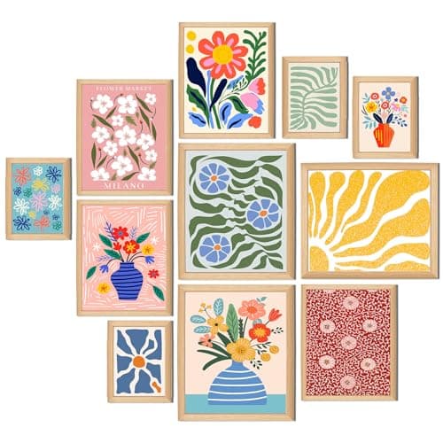 Yerliker 11 Pcs Floral Diamond Art Kits for Adult Diamond Painting Kits Flower Aesthetic Wall Crafts Aesthetic Room Decor 5D Art Set DIY Craft for Beginner Home Wall Gift 3 Size
