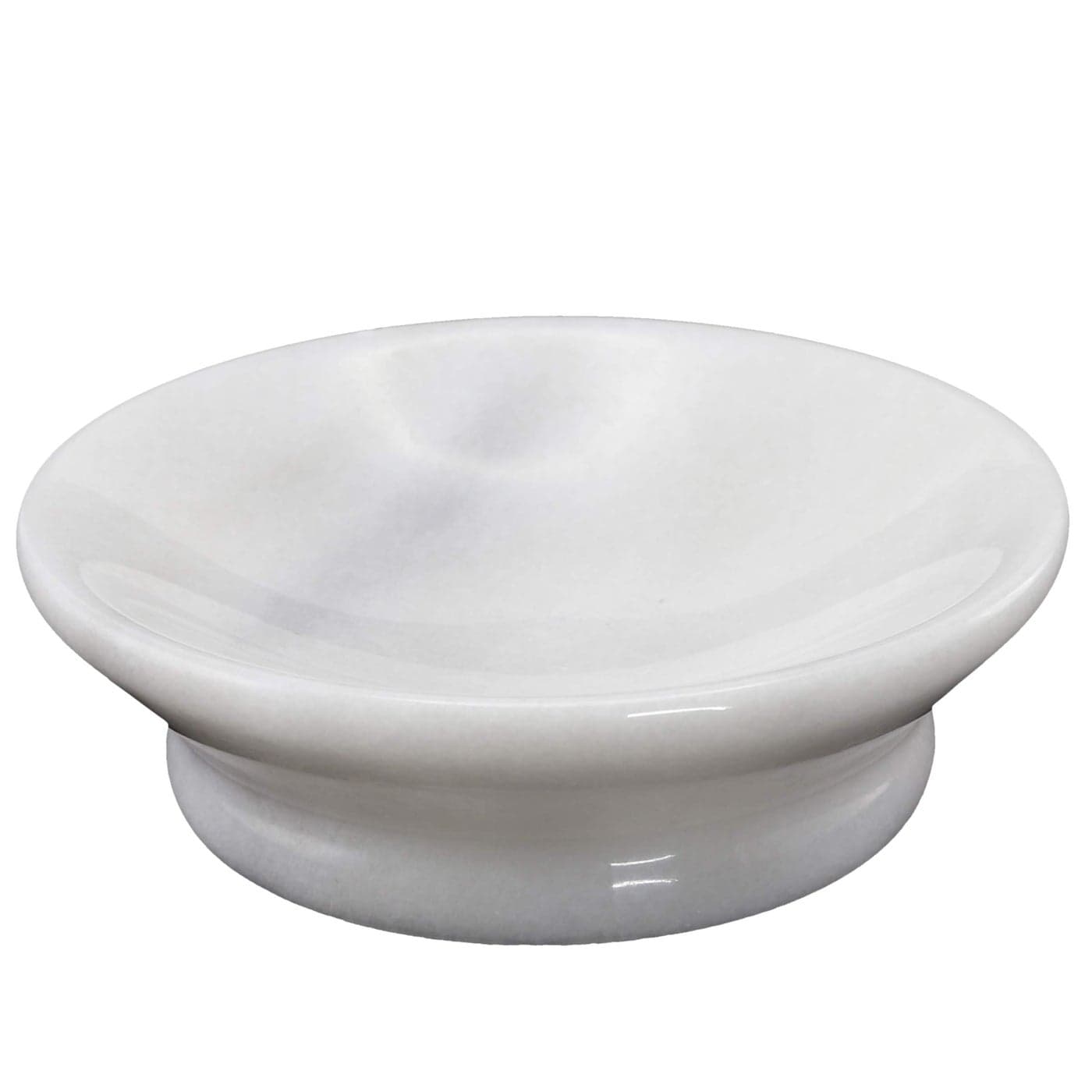 Creative Home Natural Marble Round Bar Soap Dish Soap Tray Holder Bathroom Countertop Organizer 5 Diam x 15 H OffWhite