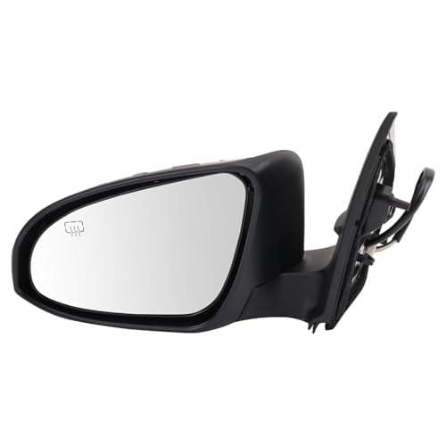 TRQ Driver Side Mirror Assembly Electric Adjustment Heated No Memory Black Compatible with 2014-2019 Toyota Corolla TO1320295