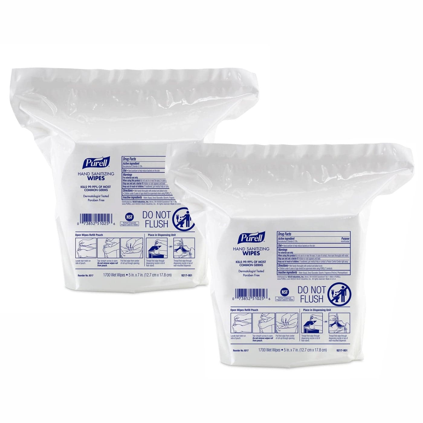 Purell Hand Sanitizing Wipes Citrus Scent 1700 Wipes Per Bag Pack Of 2 Bags