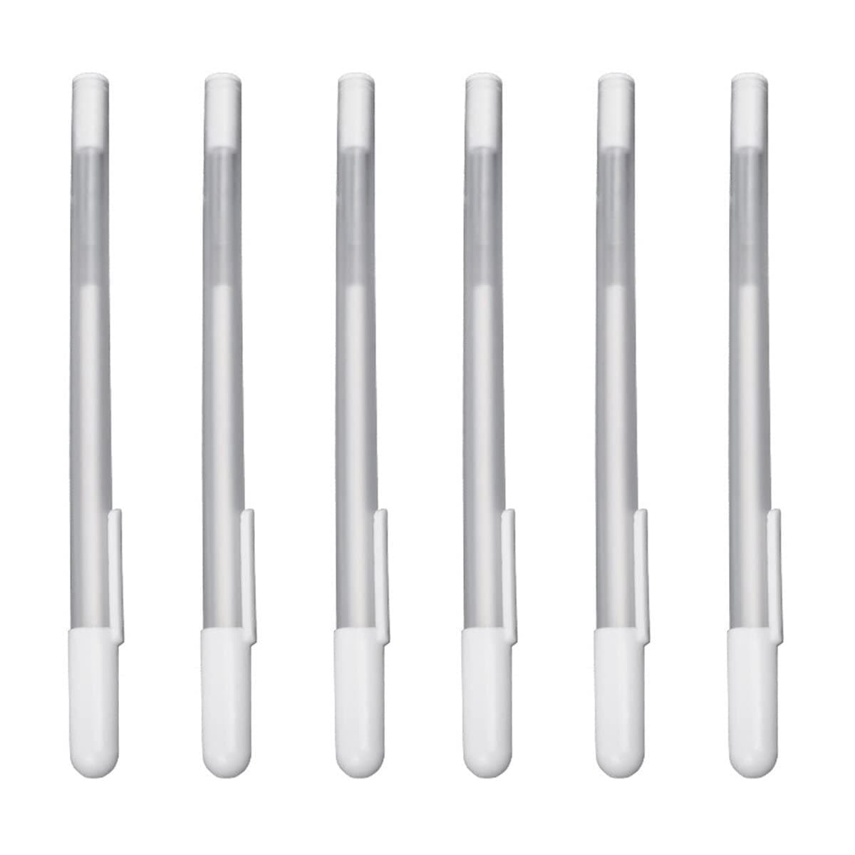 minkissy 6Pcs Eyebrow Mapping Pencil White Eyebrow Pen White Microblading Pen Markers for Skin Makeup Position Mapping Mark Tools Brow Mapping Pen White