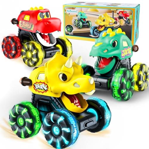 Monster Truck Toys Dinosaur Cars for Toddlers 13 Press and Go Cars Truck Toys for 1 2 3 4 5 Year Old Boys Girls Gift Light Up Boy Toy Dinosaur Cars for 2 3 4 One Two Year Old Boy Birthday Gifts