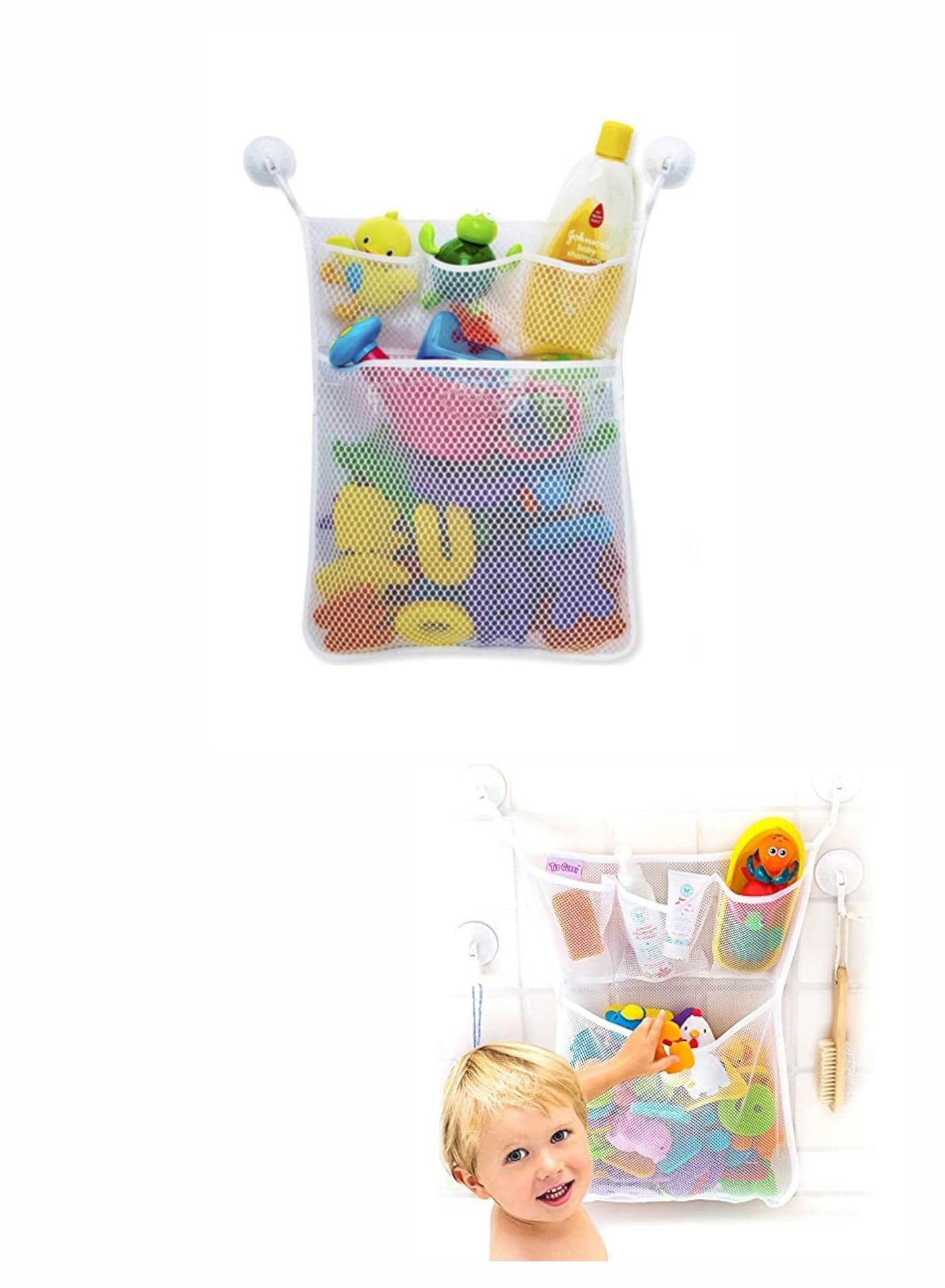 Suction Cup Hook Bathroom Toy Storage Net Bag
