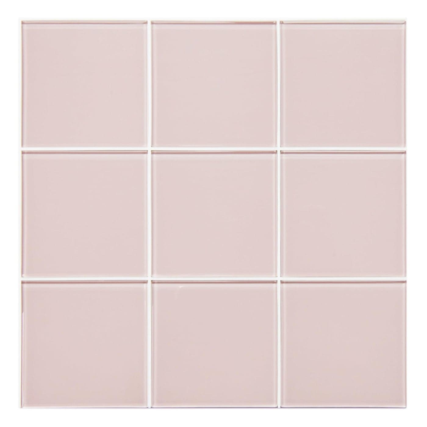 CASAPALACE Pink Peel and Stick Backsplash Glass Tile with Frame Square Mosaic Wall Tiles for Kitchen Bathroom 12x12 5 Sheets 5 SQFT