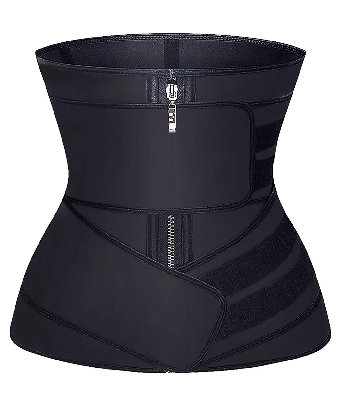 YIANNA Waist Trainer for Women Latex Underbust Double Training Belt Tummy Control Waist Cincher Sport Girdle,YA2223-Black-XS