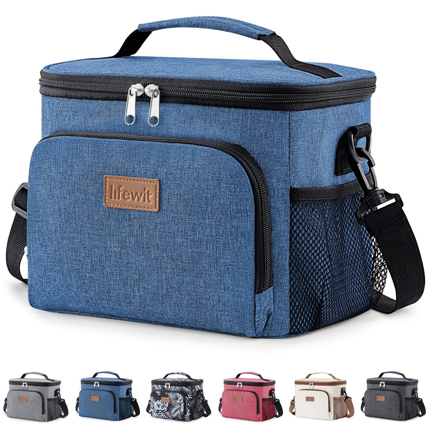 Lifewit Reusable Insulated Lunch Bag Portable Cooler Freezable Soft Lunchbox Leakproof with Adjustable Shoulder Strap for Men Women Adult for Work Picnic or Travel 9L 12 Can Dark Blue