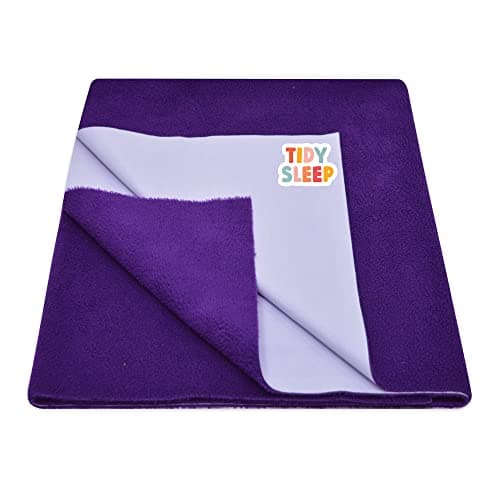 Tidy Sleep Instadry Anti-Piling Fleece Extra Absorbent Quick Dry Sheet for New Born Babies, Cotton Bed Protector Mattress Pack of 1 Plum Small (70x50) cm