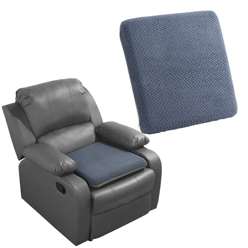 HOMBYS Tufted Furry Recliner Seat Cushion for Elderly Foam Curved Edge Large Square Seat Cushion for Recliner Chair, Floor Pillow, Office Chair, Car, No Pressure on Thighs(Grey, 20 * 18 * 3in)