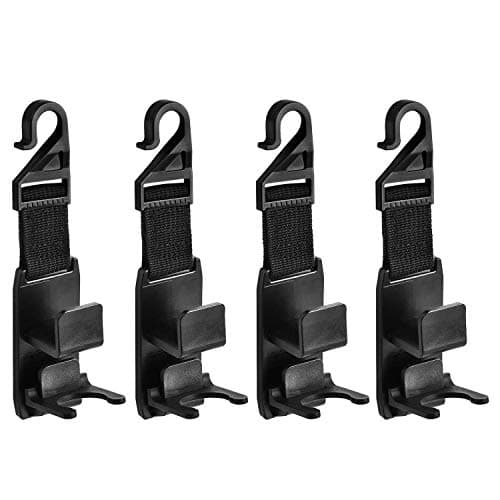 WeTest 4 Pack Car Backseat Headrest Hook, Vehicle Universal Car Organizer Storage Hanger for Purse, Grocery Bags, Handbag, and Backpack