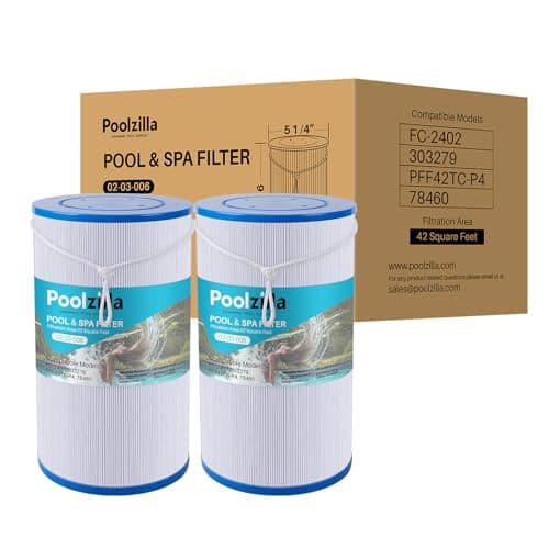 Poolzilla 2-Pack Spa Filter Replacement Cartridge, FC-2402 for Watkins 303279, PFF42TC-P4, 78460, SD-01322 (L x OD: 9 3/8” x 5 1/4”)