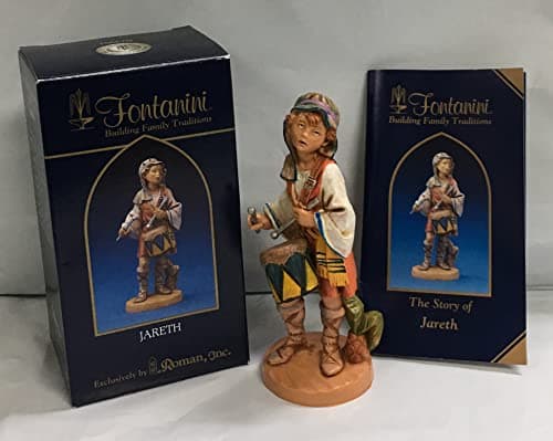Fontanini by Roman Inc., Jareth The Drummer Boy, 5" Shepherds Collection, Nativity Figure and Accessories, Hand Sculpted and Painted