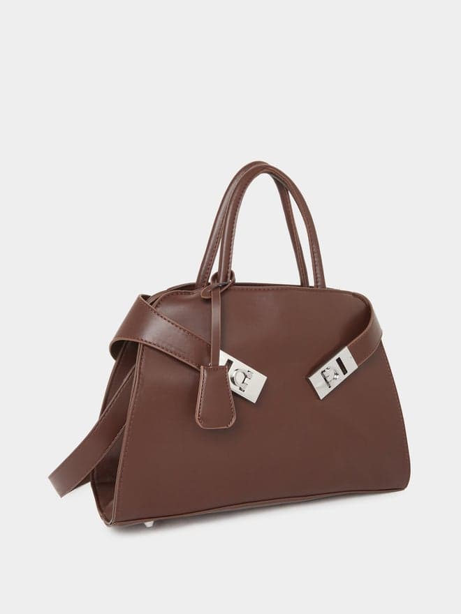 Elegant Brown Satchel Handbag