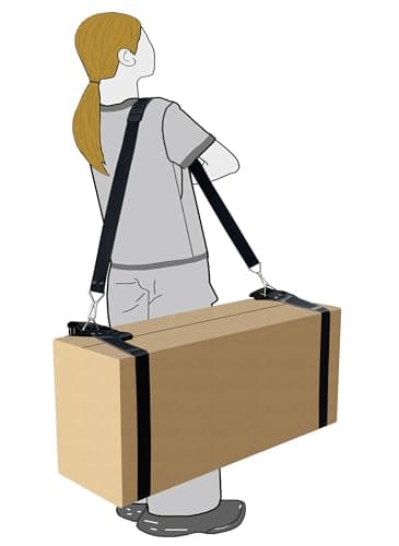 Shoulder Moving Straps with Cargo Tie Down Straps - Move, Lift, Carry, Lash and Secure Heavy Objects, Furniture, Appliances - 1 Person