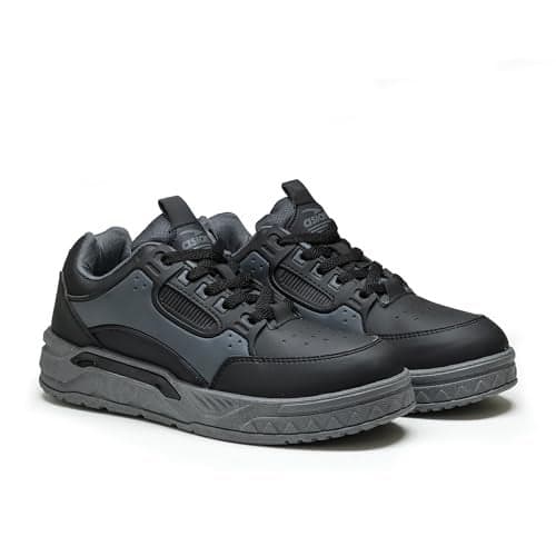 ASIAN Men NEXUS-02 Stylish Casual Mid Top Sneakers with Catchy Colours and Trendy Design with Laces for Men & Boys | Perfect for Wearing to Outings, and Comfortable All-Day Use, Stylish and Durable ( FBLKDGRY) -UK 8