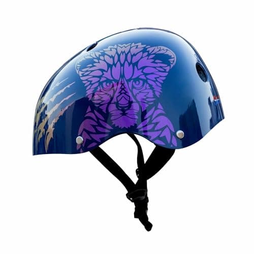 STREETJAM Kids Cycle Helmet Wild Riderz Open Face Helmet with Colour Shifting Technology, Hard Outer Shell, EPS Inner Comfort case, Adjustable Strap & Dial(8-13 Years, Blue(Gold, Red, Purple))
