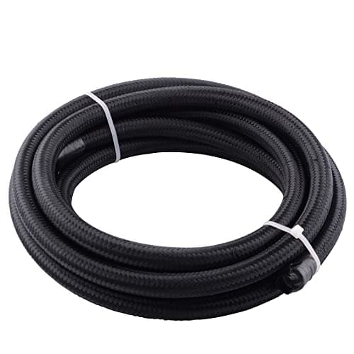 4AN Braided Hose 10FT High Pressure Fuel Line Transmission Cooler Hose Kit AN8 Stainless Steel Push Lock Hose for Oil Coolant Hydraulic
