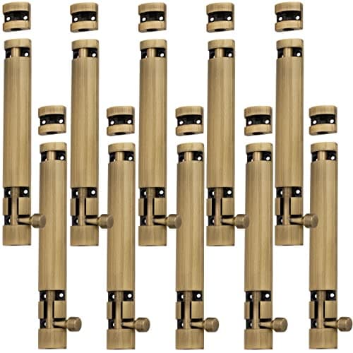 Atom 10 Pack, 6 inch Aluminum Tower Bolt | Brass Antique Finish | Home and Offices Doors and Windows Tower Bolt, TB002