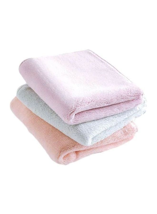 3-Piece Microfiber Cleaning Cloth Set Pink/Purple/Blue 30x30cm