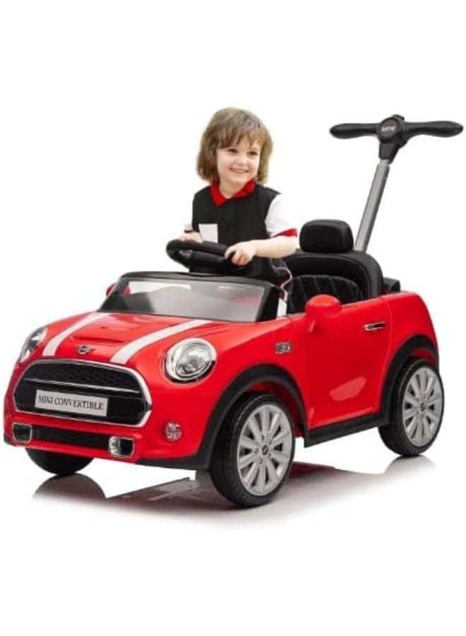 Mini Cooper Battery Operated Ride-On with Parent Handle | Kids Electric Car | Red | 656R-H