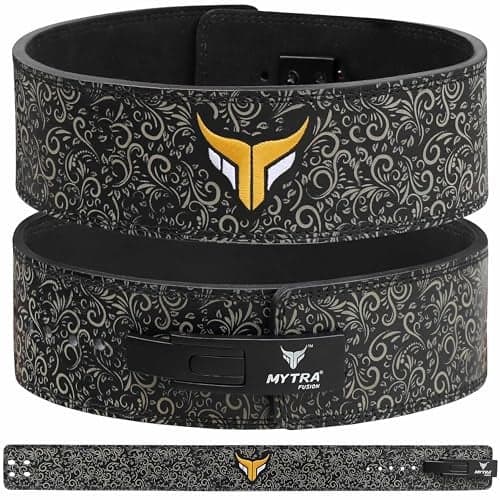 Mytra Fusion Gym Belt whit Buckle Weight Lifting Belt for Gym, Fitness, Workout, women & men Weightlifting Belt (Black, M)