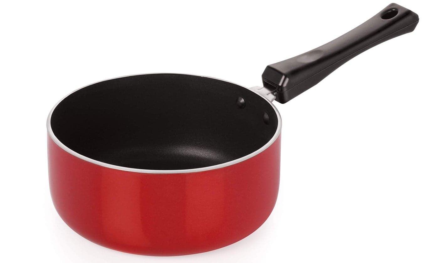 Nirlon Non Stick Food Grade Quality Aluminium Sauce Pan/Milk Pan/Coffee Pan/Tea Pan/Tea Pot/Milk Pot 16cm - 1.2 LTR LPG Stove Compatible Only(26mm_Classic_SP(M))