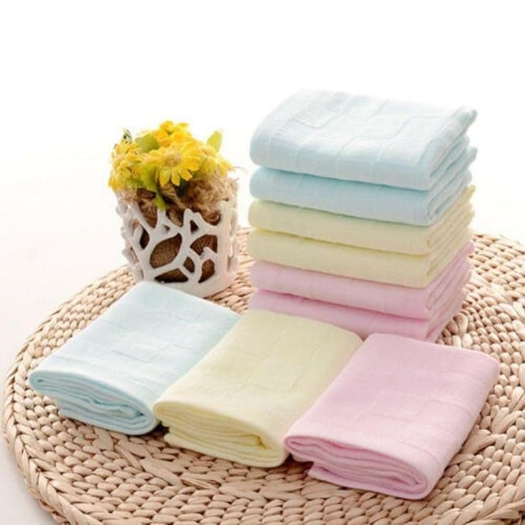 Khillayox Soft Stylish Small Size Checks Pattern Cotton Face Towels for Women Kids Perfect Handkerchiefs for Girls Babies 25x25 cm Pack of 6
