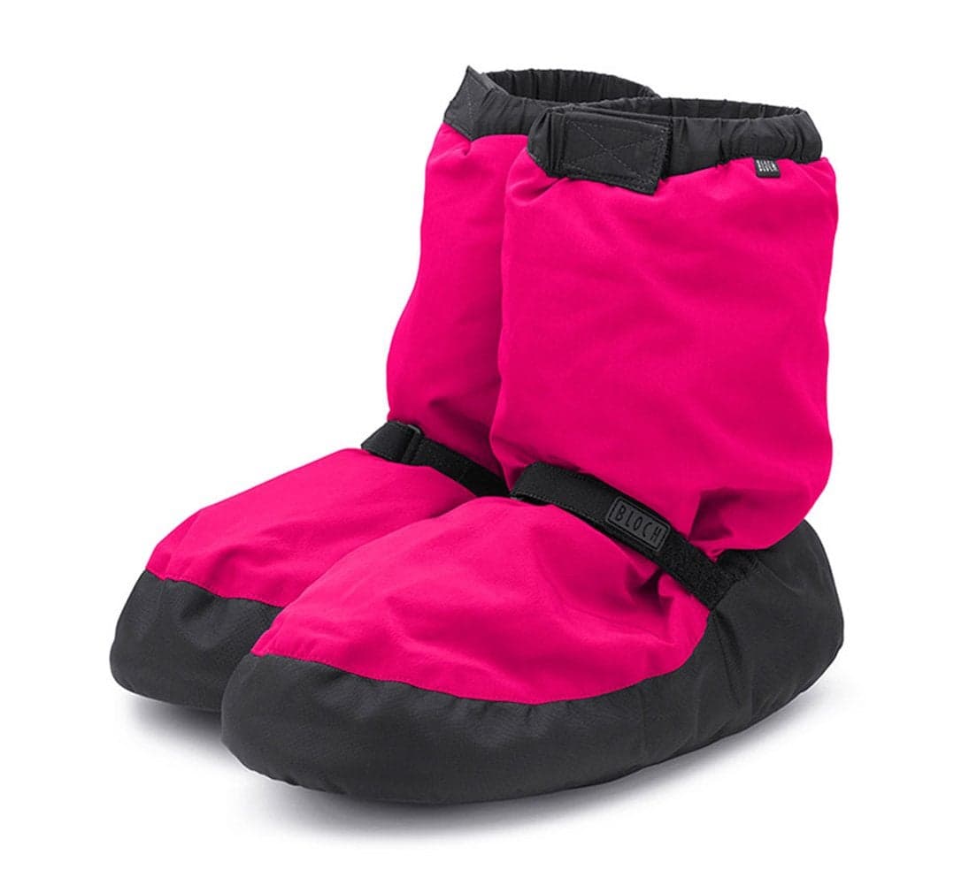 Bloch Women's Warm-up Bootie, Dance Shoe, Polyester/Nylon Upper Material with Velcro Strap, Exceptional Warmth, PVC Outsole, High Durability, Superior Fit, Flexibility, Clogging, Step Dancing (Fluorescent Pink, Large)