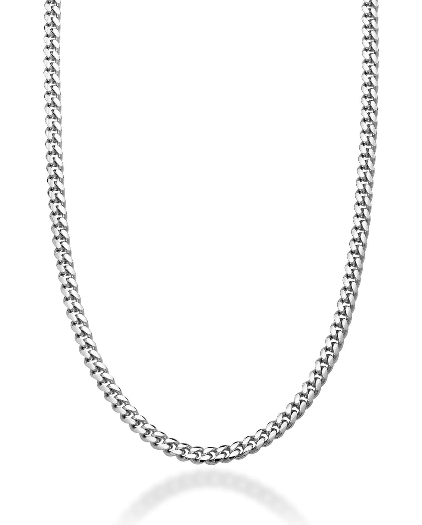 Miabella Italian Heavy 925 Sterling Silver Thick 3.2mm, 5mm, 7mm Curb Cuban Link Chain Necklace for Men Made in Italy (5mm, Length 20 Inches)