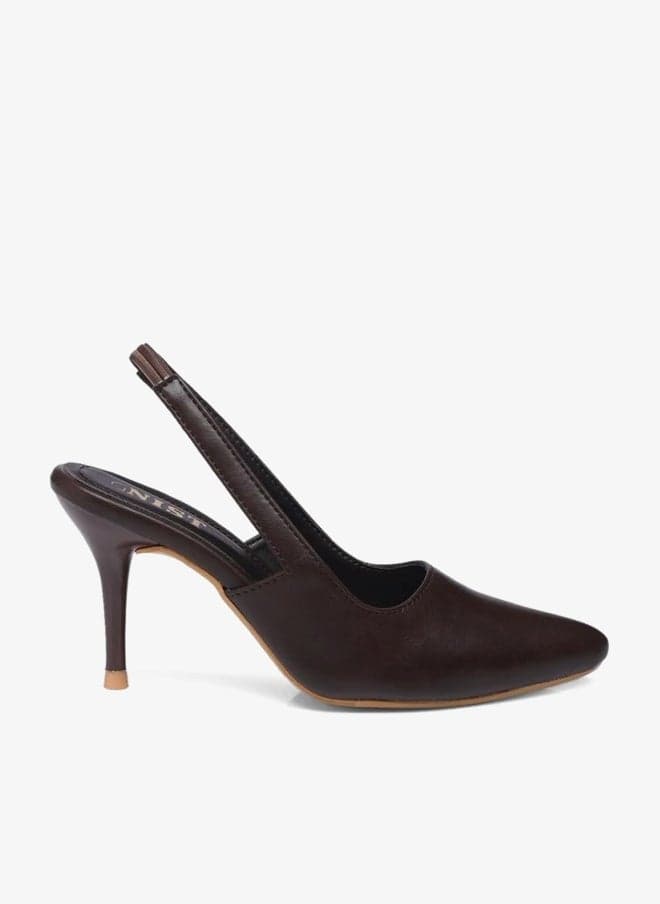 GNIST Plain Pointed Toe Stiletto Heel Slingback Shoes — 40