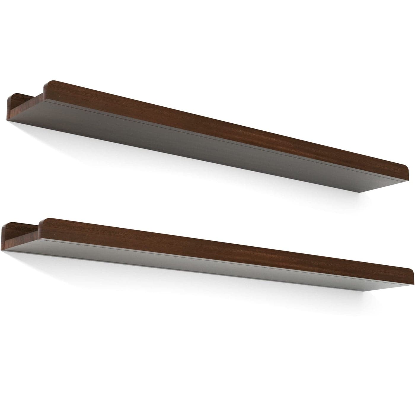 LoveKANKEI 36 Inch Long Floating Shelves Wall Mounted Set of 2 Large Wood Wall Shelves for Storage Rustic Hanging Shelves for DisplayBedroom Living Room Bathroom Kitchen Office Dark Walnut
