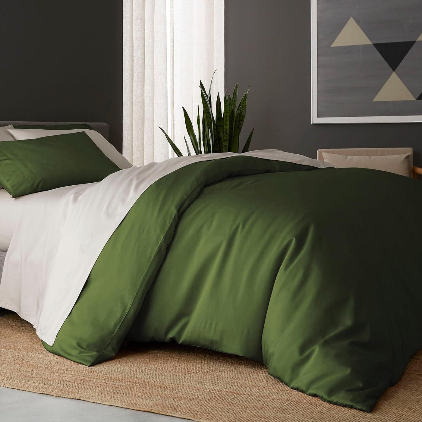 DOZ Duvet Cover Set 100 Viscose derived from Bamboo Organically Grown Buttery Soft Cooling Duvet Covers High GSM 1 Duvet Cover and 2 Pillowcases 106x90 Forest KingCal King
