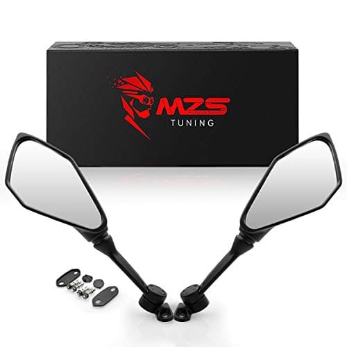 MZS Racing Motorcycle Mirrors, Rear View Side Fairing Mirror Black Compatible with EX 500 2024 / ZX6R ZX-6R 2013-2022 / EX300 ABS 2013-2018 / EX 400 650 2018-2023 / CBR650R 2019-2023 / FZ6R 2009-2017