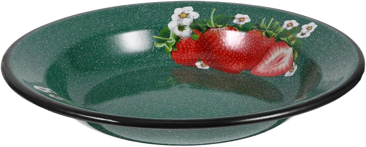 Luxshiny Vintage Enamel Noodle Bowl Deep Soup Bowl Soup Basin for Fruit Salad Pasta Dinner 866 Inch