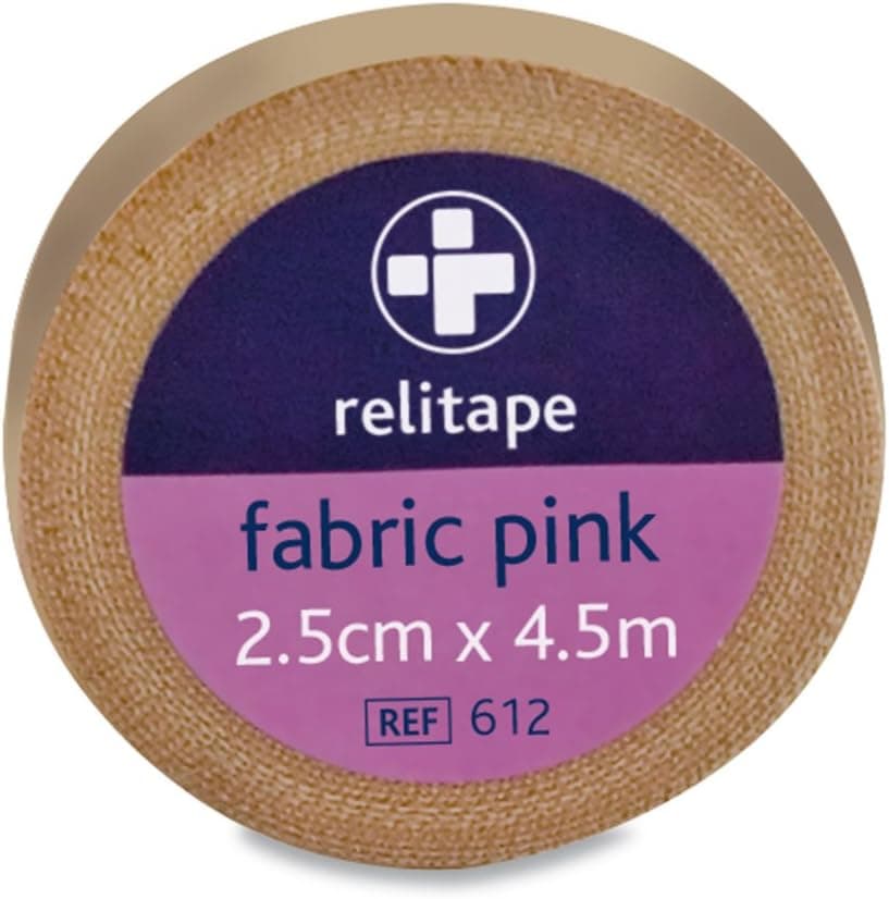 Reliance Medical 25 cm x 45 m Pink Relitape Fabric Elastic Strapping Tape