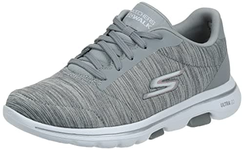 Skechers Women's Go Walk 5 True Sneaker, Grey, 9 Wide