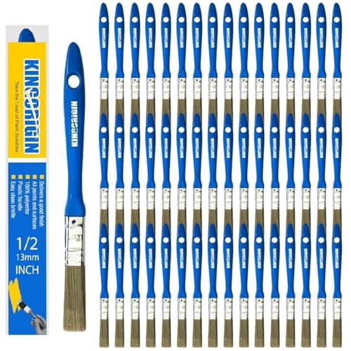 King Origin Small Paint Brush Set, 50 Pcs, 1/2 Inch (13 mm) Mini Paint Brushes for Detailed Painting, Touch-Ups, Crafts, Furniture, DIY Painting