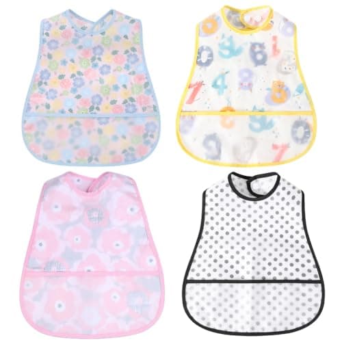 Baby bibs Waterproof Toddler bib Feeding bib with Pocket for Infant Boy Girl Washable 646M