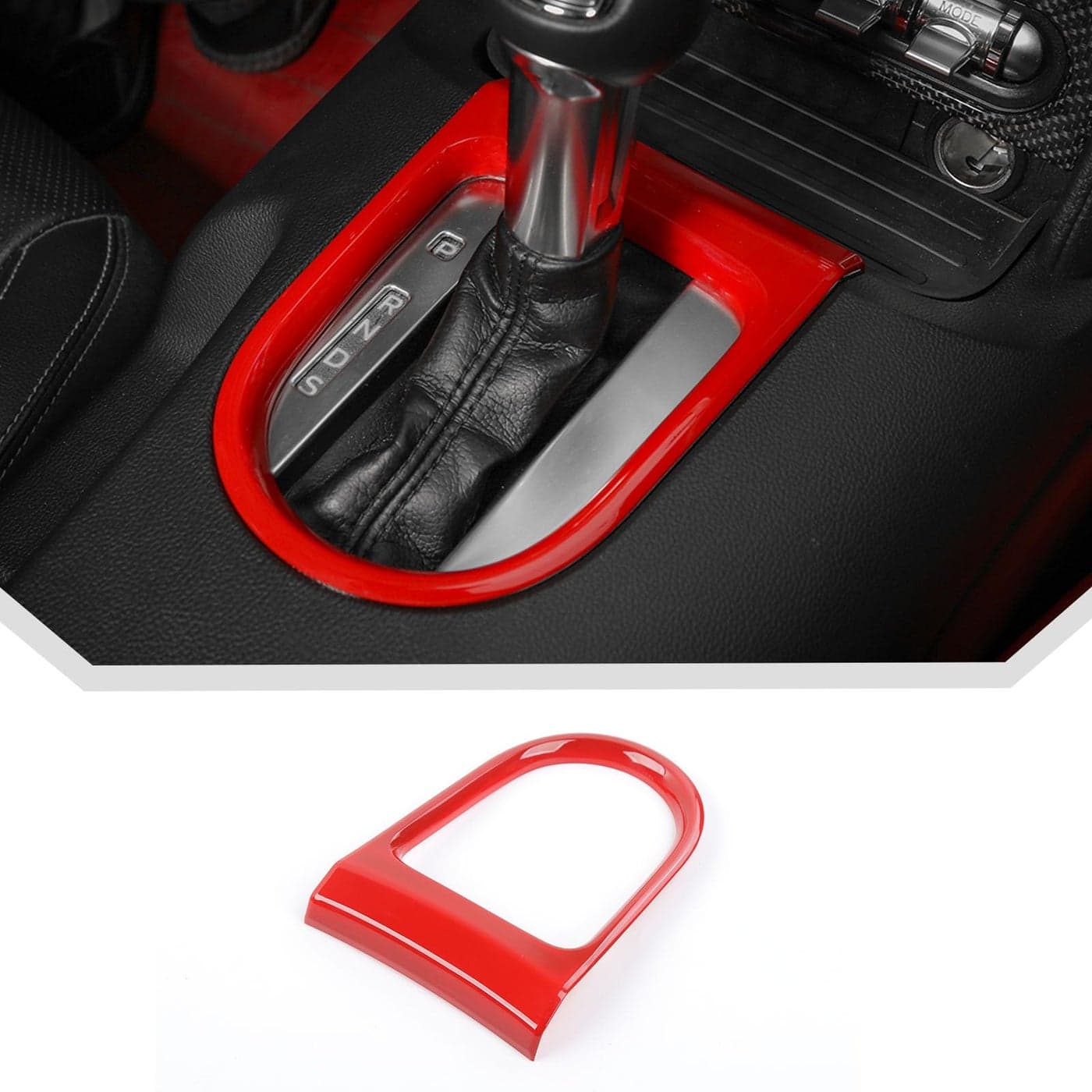 JeCar for Mustang Red Interior Gear Shift Panel Cover Trim Fit for Ford Mustang 20152023