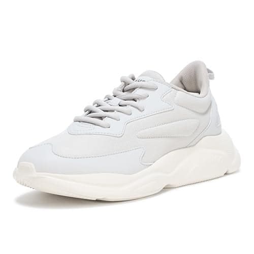 HUGO Running Style Sneakers with Thick Rubber Sole, Frost Grey, 12