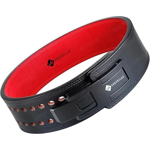 SHOPOFLUX Weight Lifting Lever Belt -Power Lifting Belt With Heavy Duty Buckle for Men & Women for Lower Back Support, Multipurpose Gym Workouts Deadlifts Squats Powerlifting (13mm, L)